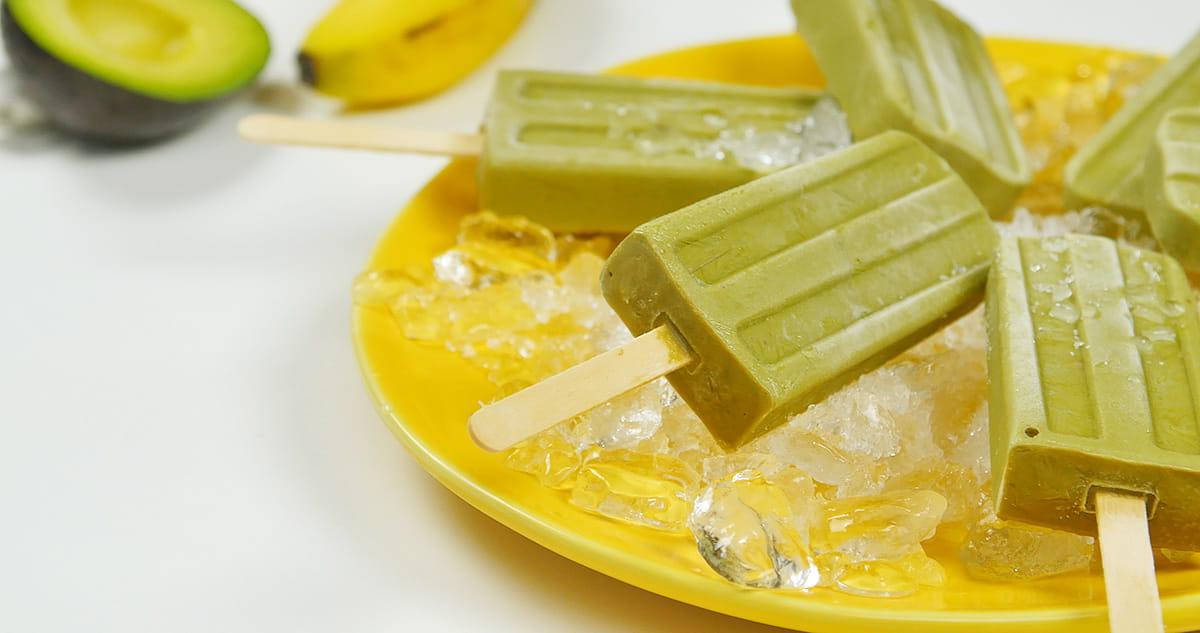 Avocado green tea ice pops